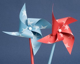 Quick-to-Craft Paper Pinwheels with Stary Prints