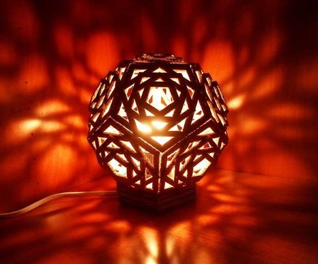Captivating Cardboard DIY Lamp with Geometric Patterns