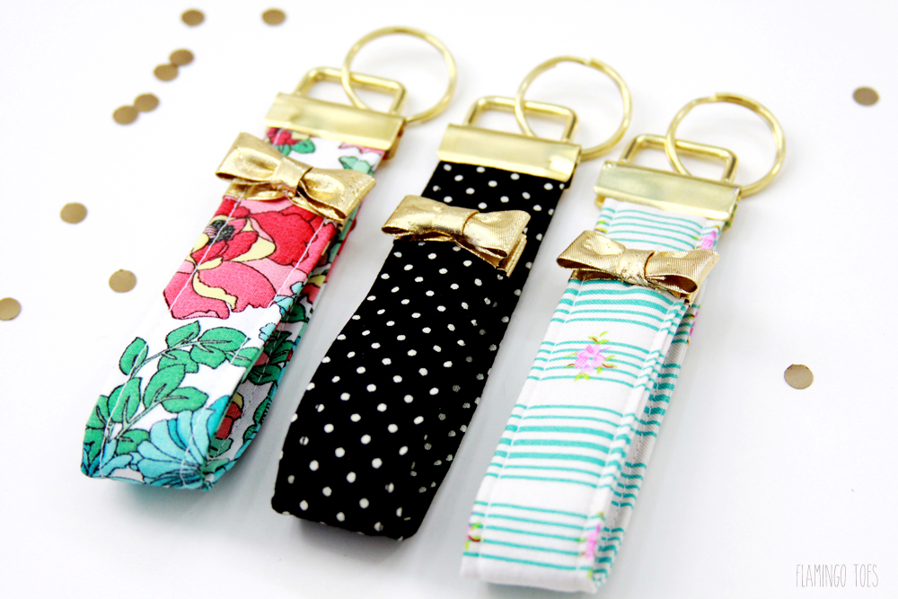 Kate Spade Inspired Key Fobs with Metallic Pillars and Pretty Golden Bow Embellishments