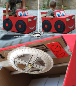 Adorable Lightning McQueen: You Own DIY Cardboard Car