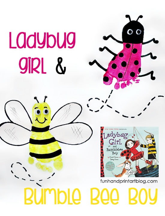 Rapidly Prepared Ladybug and Bee Crafts from Footprints