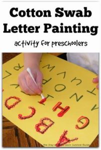 Kids Activity: Cotton swab Highlighting Alphabet with Painting