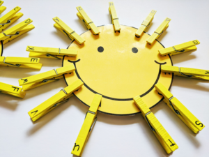 Sun Craft with Free Printable Sun Template and Clothespins