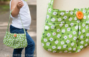 DIY Little Girl Pleated Purse with A Bold Button Closer