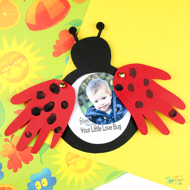 Creative Love Bug Handprint Card for Mother’s Day in Ladybug Shape