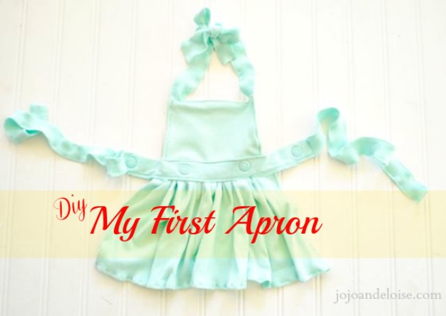 Upcycled Frock Apron from Old Shirt for Little Girls with a Catchy Waistband
