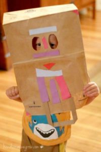 DIY Brown Paper Bag Mask with Cute Facial Features