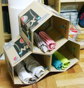 Makedo Cardboard Storage Unit: A DIY Rustic Organizer Idea