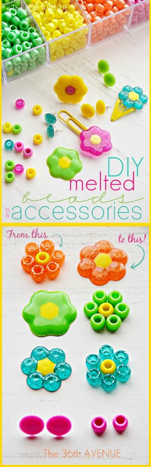 Melted Beads Hairpins: DIY Floral Craft for Girls