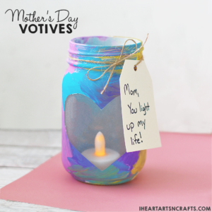 Mother’s Day Mason Jar Votives: DIY Lamp with Heart Decor