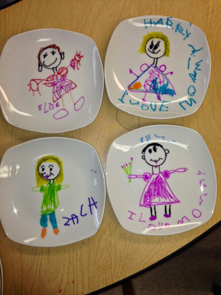 1$ Mother’s Day Craft Idea: Simple Plates with Kids’ Painting