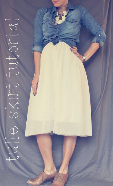 Voguish Handmade Tulle Skirt in Anthro-Inspired Pattern