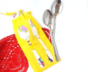 Picnic Utensil Pouch Tutorial- DIY Kitchen Craft from Scrap Fabric Pieces