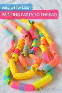 Tubular Pasta Necklace Idea with Vibrant Watercolor