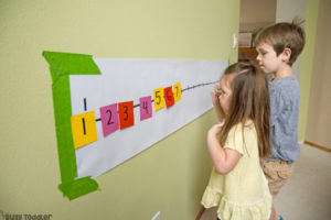 Post-It Number Line Math Game: A Preschool Activity for Kids