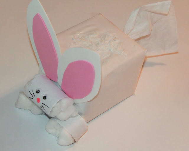 DIY Easter Bunny From Empty Tissue Box