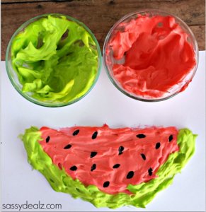 Learning Summer Craft for Kids: Puffy Paint Watermelon