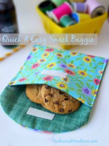 Quick and Easy Snack Baggie with Velcro Closer and Pretty Floral Prints