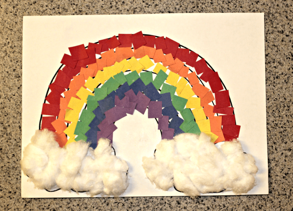 Rainbow Paper Collage Craft Idea for Preschool Kids