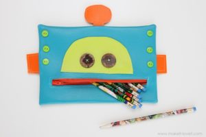 DIY All-Leather Robot Pencil Case with Zipper Mouth Closer: A Fascinting DIY Pouch Craft for Kids