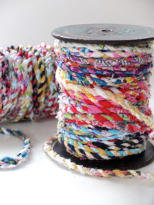 Handmade Scrap Fabric Twine with Multicolor Fabric Scraps