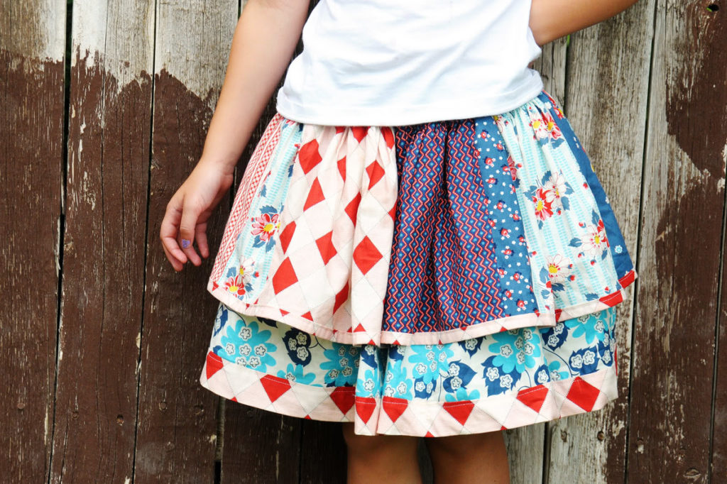 Scrappy Layer Skirt Tutorial with Colorful and Attractive Fabric Scraps