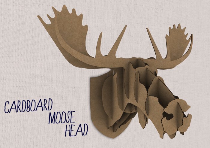 Cardboard Moose Head Wall Decor with Suitable Color Accent
