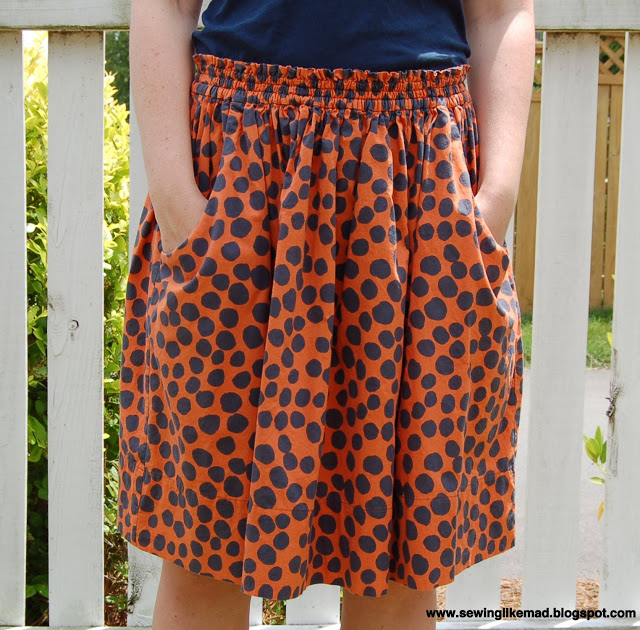 Cotton-Made Summer Skirt Free Pattern with Two Trendy Side Pockets