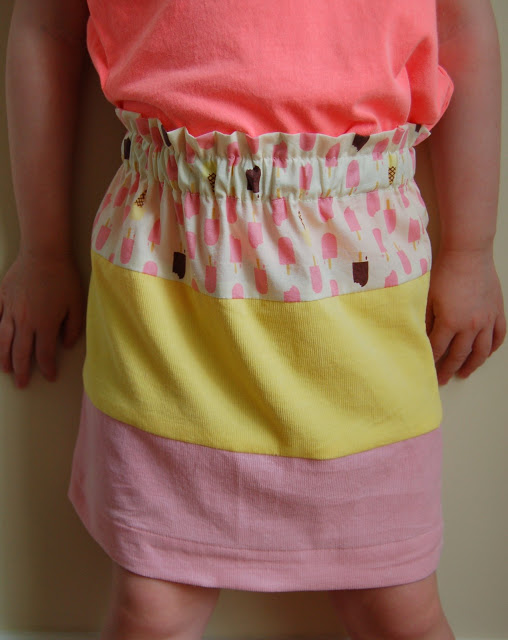 DIY Colorblock A-Line Skirt Tutorial with Elastic Waistband
