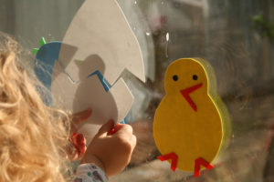 Foam Spring Window Murals with Cute Animal Figures