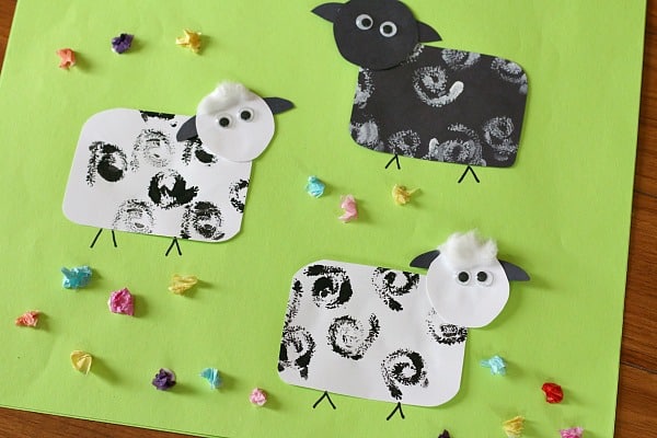 Stamped Sheep Project: Spring Craft Idea for Kids