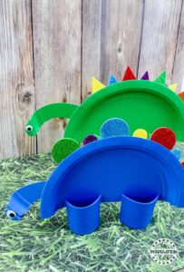 Super Quick-to-Make Paper Plate Dinosaur Craft with Foam Sheet Decor