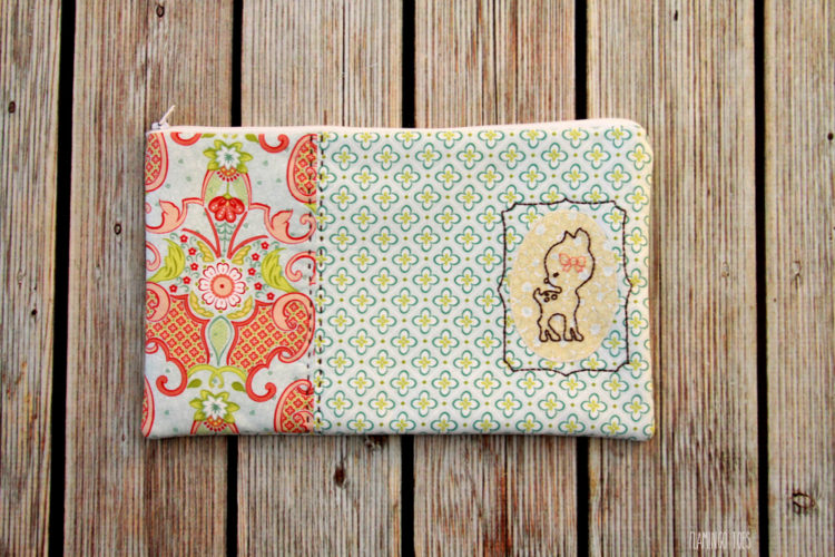 Sweet Deer Embroidered Zipper Pouch: An Easy Peasy DIY Fabric Craft Idea