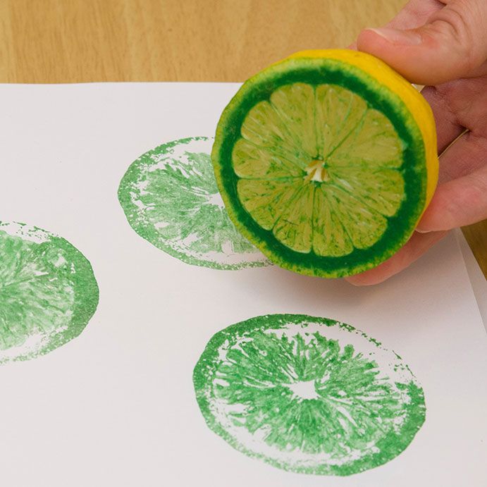 DIY Print Painting Idea for Preschoolers with Lemon