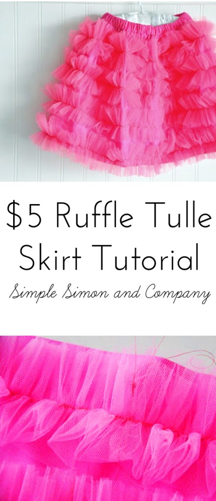 Tulle Ruffle Skirt in Trendy Thigh-Length Free Pattern and Vibrant Pink Shade