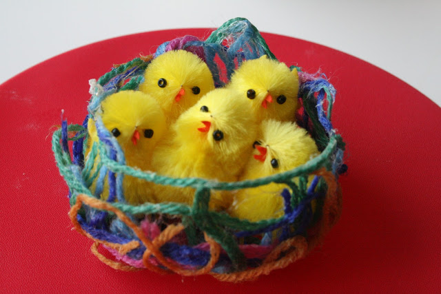 DIY Yarn-Made Birdie Nest Craft for Kids as A Nice Springtime Activity
