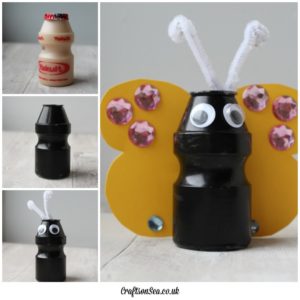 Wonderful Recycled Project: Empty Yogurt Bottle Butterfly