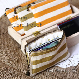 Zipper Card Pouch with Free Sew Pattern And Quilting Linen