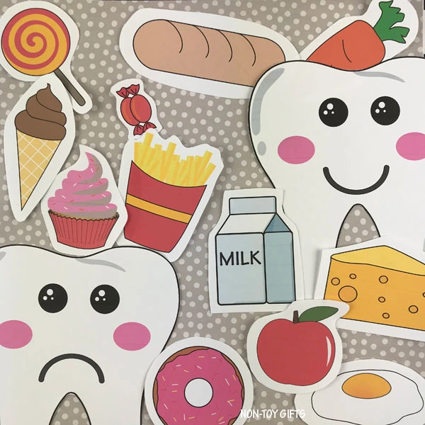 Happy and sad tooth activity for preschoolers