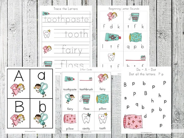 Tooth Fairy Printable Activity for Kids and Preschool
