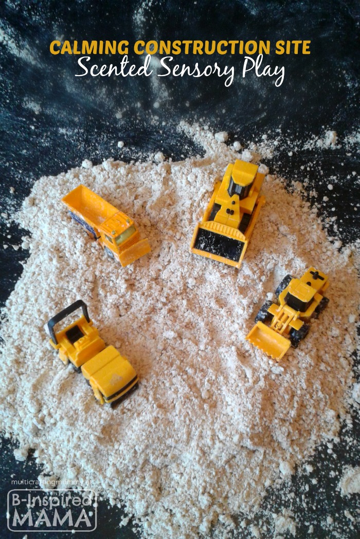 Calming Construction Site Sensory Play with DIY Homemade Moon Sand Out of Kitchen Supplies