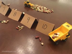 Construction Site Counting Game with Beans: Fine Motor SKill Explorer By Creative Little Explorers