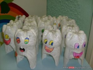 Easy DIY Dental Craft Idea for Kids: Repurposed Plastic Bottle Tooth Crafts