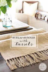 Rustic Burlap Runner with Fancy Tassel Ends: An Inexpensive and Easy Sewing Craft Idea