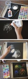Easy Peasy Salt Painting Idea for The Beginners: Attractive Firework Painting on Black Surface