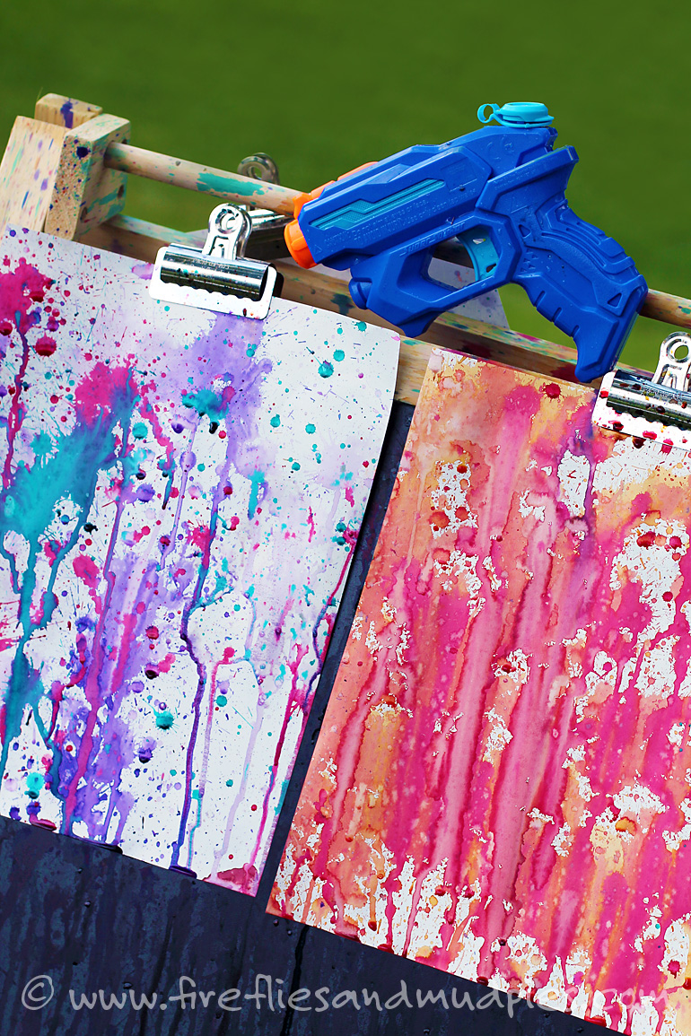 DIY Squirt Gun Color Painting: Messy Outdoor Activity for Summer