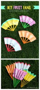 DIY Fruit Fan Crafts with Painted Paper and Popsicle Sticks: A Useful and Easy Project for Summe ...