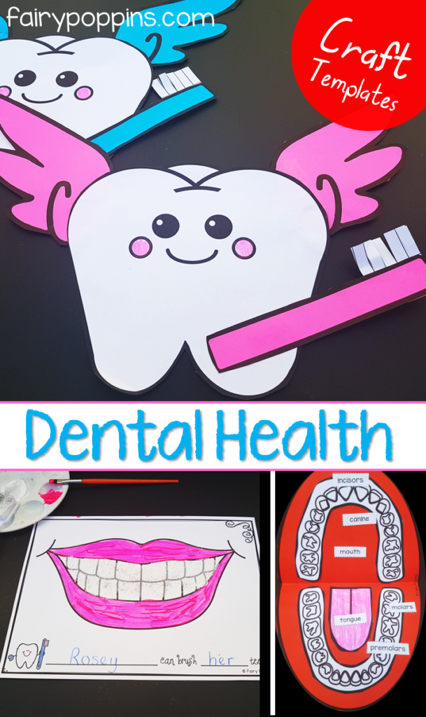 Dental Activities for Kids with Templates and DIY Stickers By Fairy Poppins