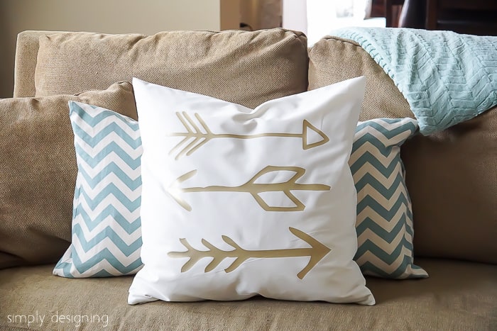 Fun Sewing Project: DIY Elegant Pillow Cover with Gold Arrow Designs