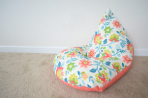 DIY Sewing Project Kids Bean Bag Chair A 30 Minutes Craft with Pretty Printed Fabric